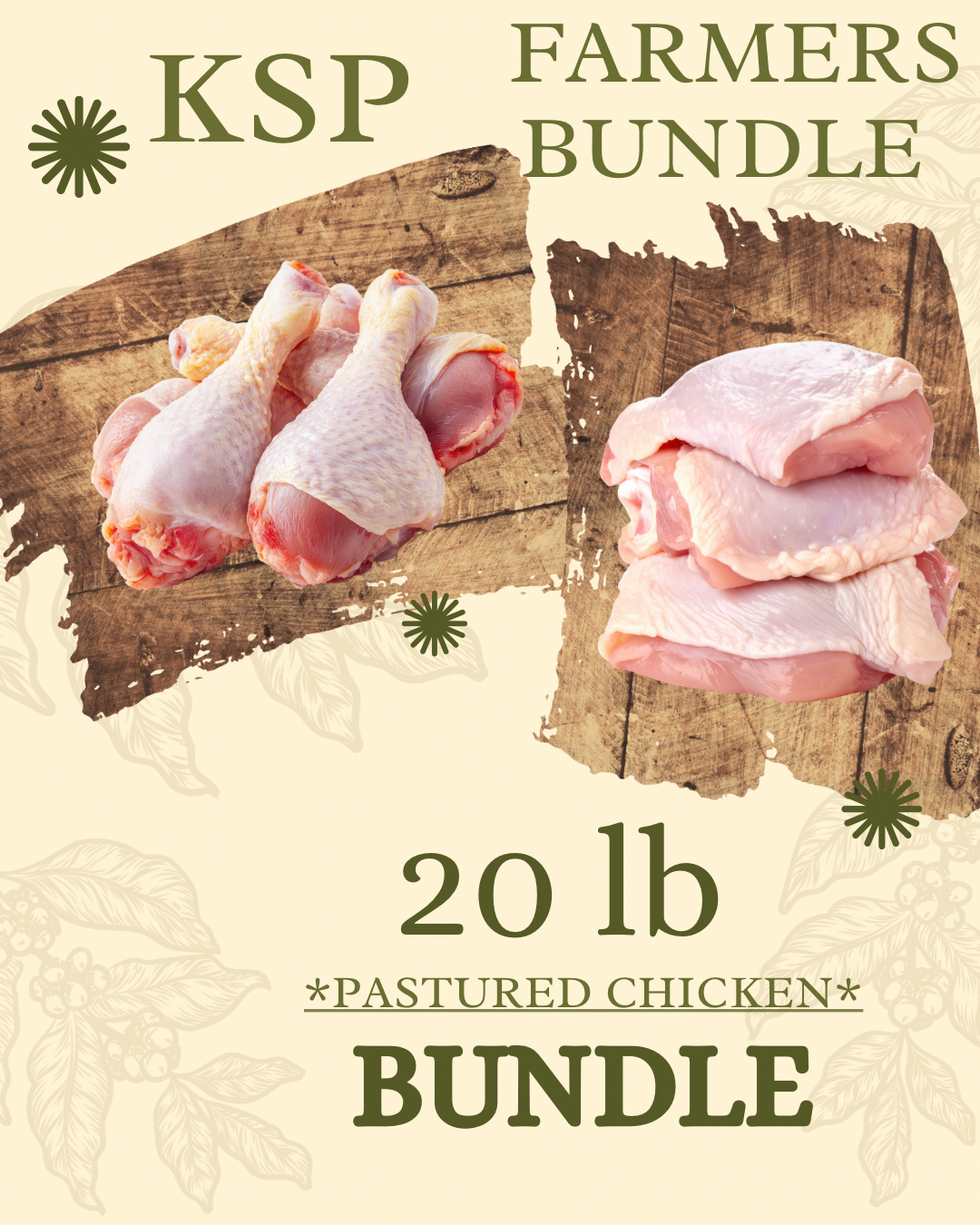 Farmers Bundle Pastured Chicken 20lb Tote